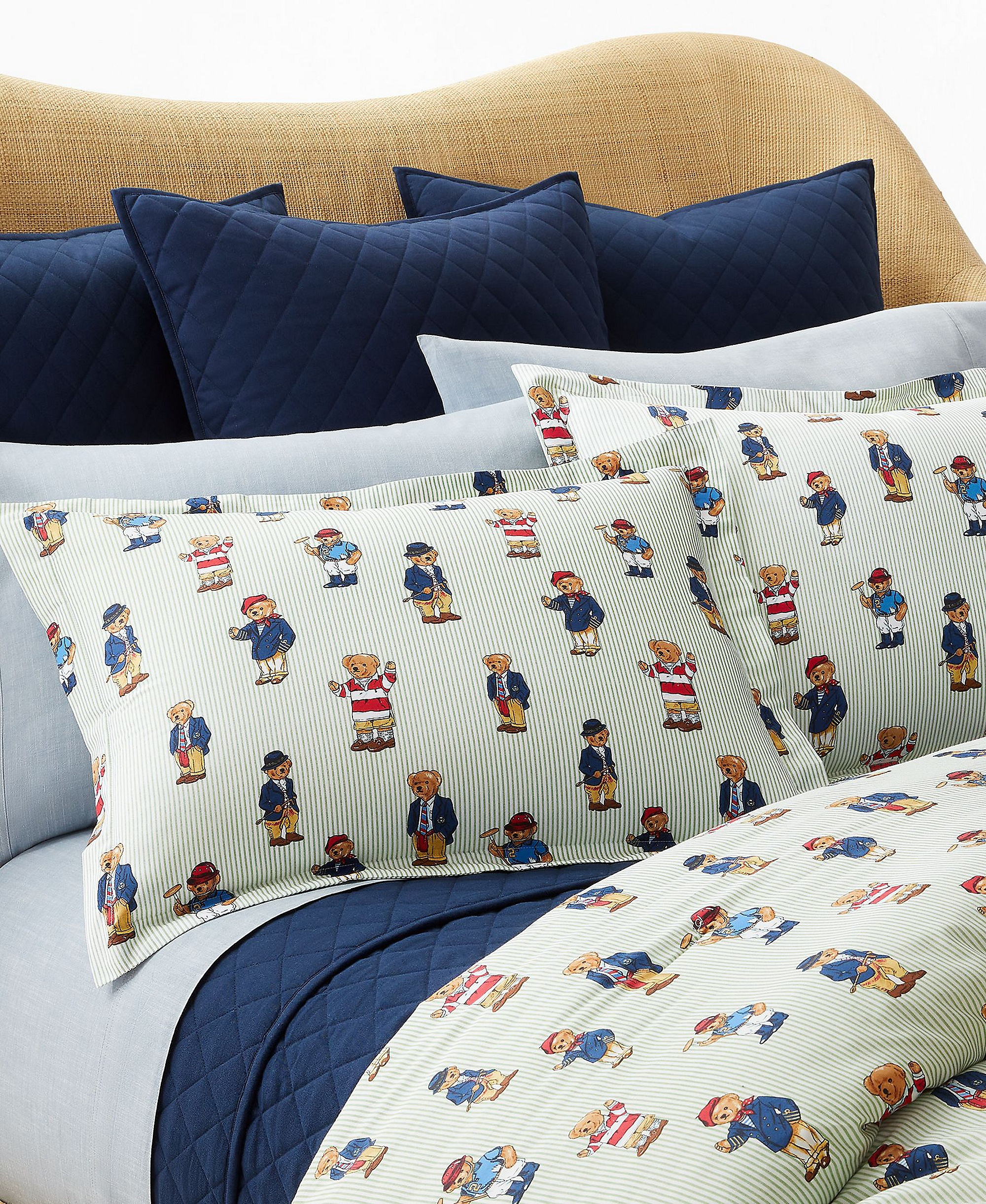 Polo Ralph Lauren Teddy Bear Stripe 2-Pc. Comforter Set, Twin - Green