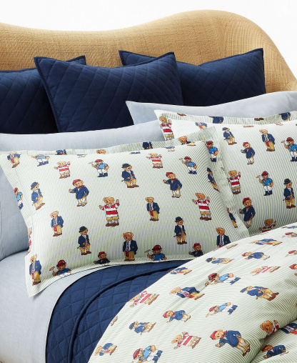 Polo Ralph Lauren Teddy Bear Stripe 2-Pc. Comforter Set, Twin - Green