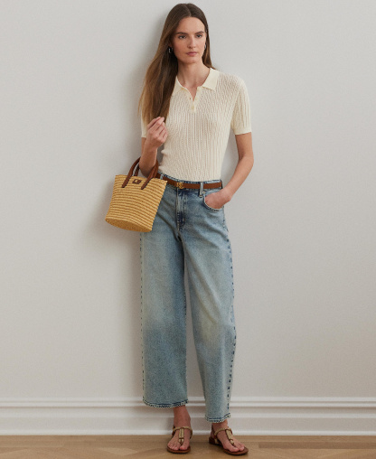 Lauren Ralph Lauren Women's High-Rise Wide-Leg Cropped Jeans - Alicia Wash