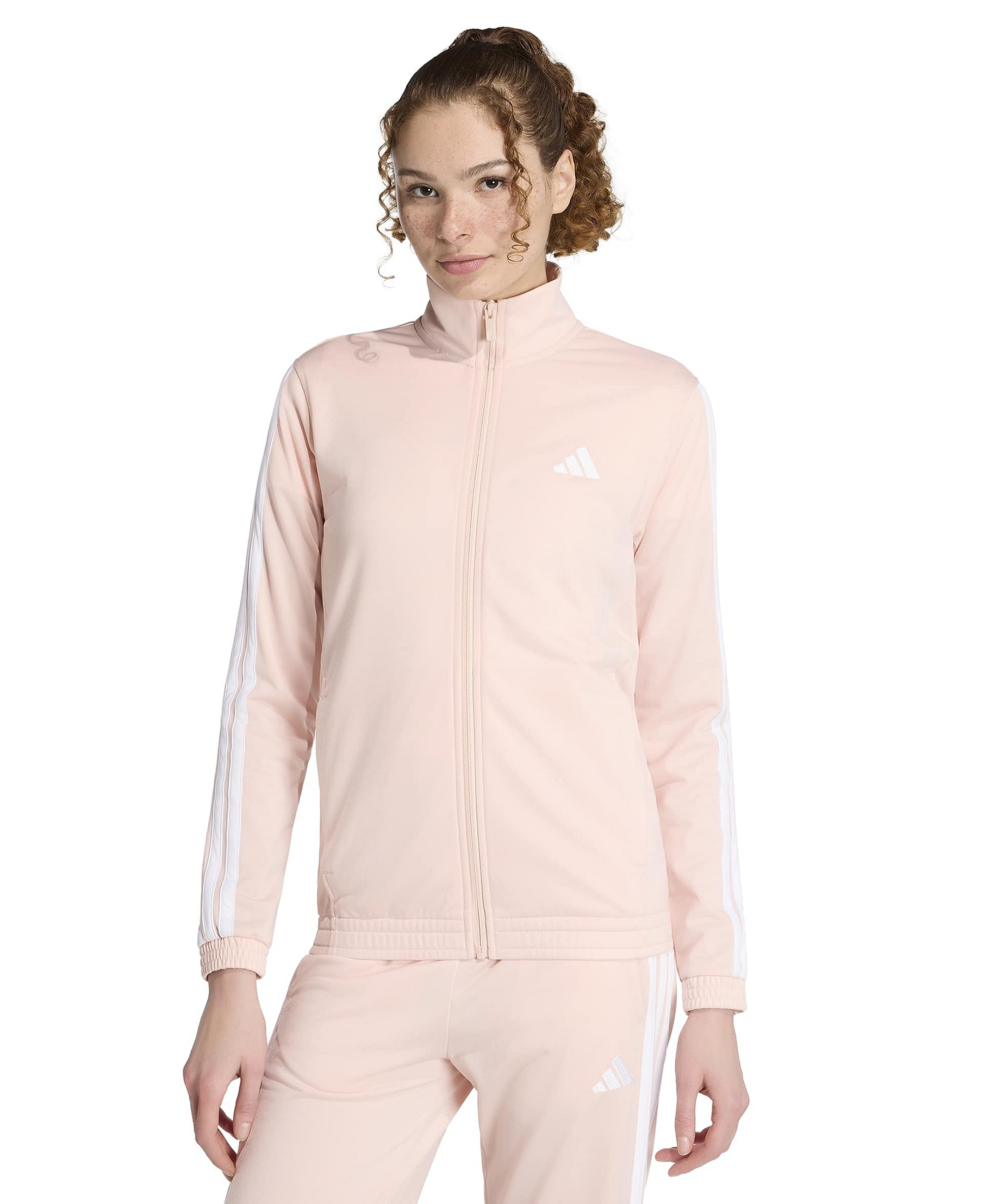 adidas Women's Tricot 3-Stripes Track Jacket - Blush Pink