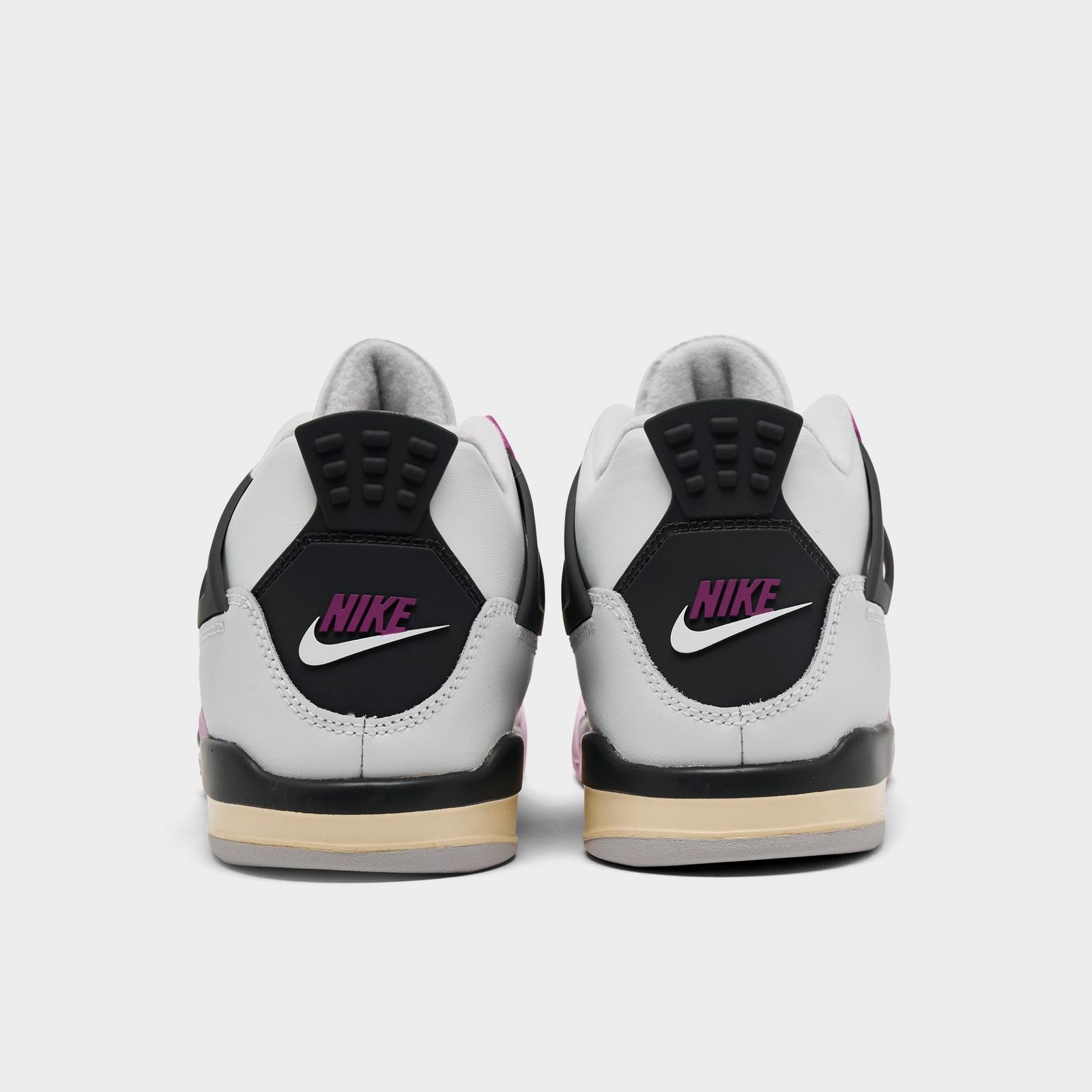 Little Kids' Air Jordan Retro 4 Basketball Shoes - Off White/Anthracite/Fire Pink - view 4