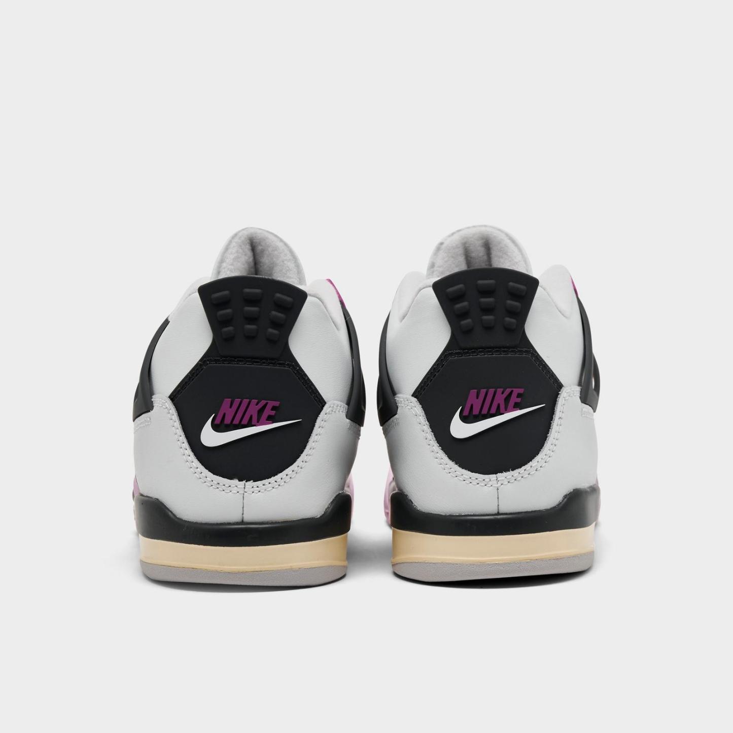 Little Kids' Air Jordan Retro 4 Basketball Shoes - Off White/Anthracite/Fire Pink - view 4
