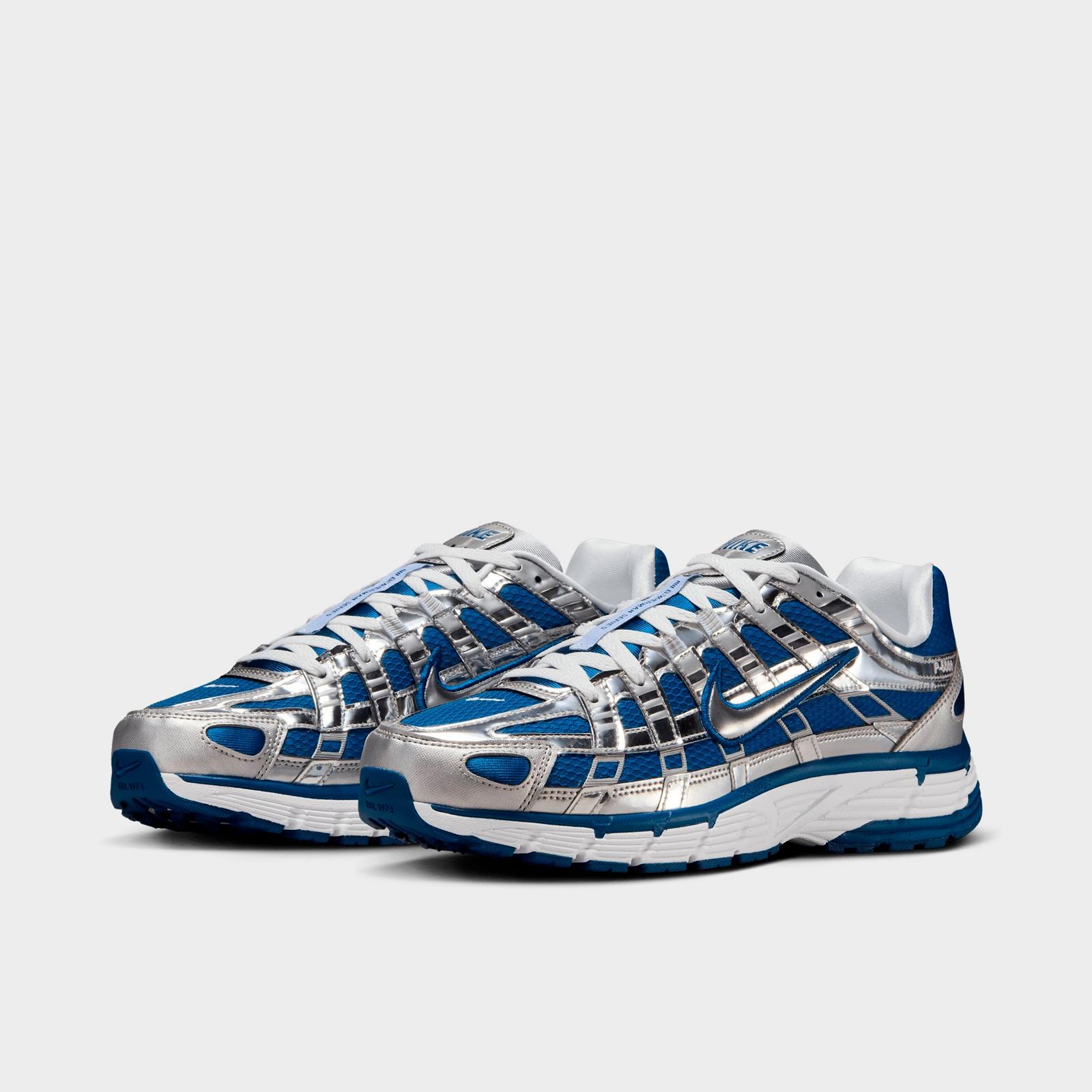 Men's Nike P-6000 Casual Shoes - Court Blue/White/Metallic Silver
