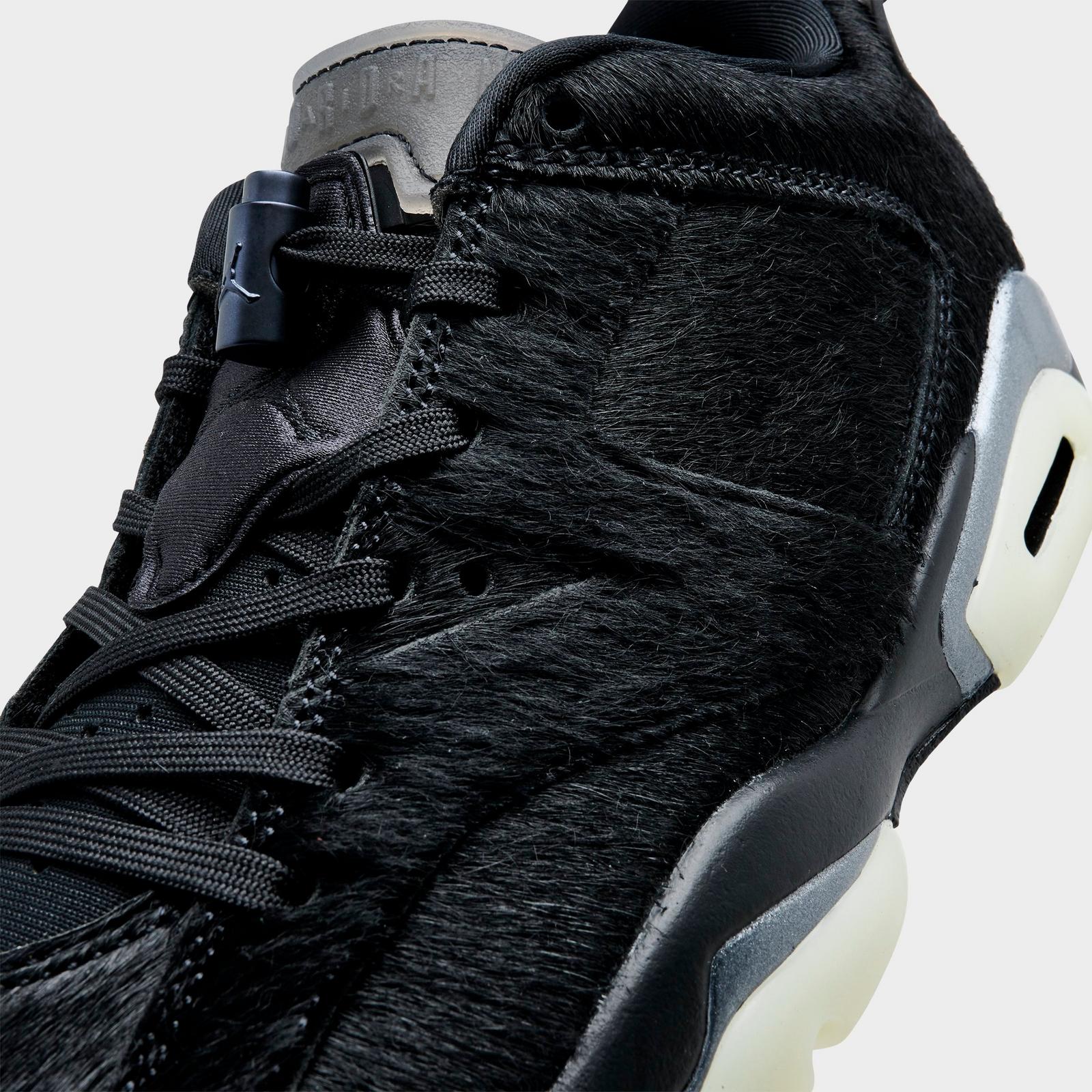 Women's Air Jordan Retro 6 Low Casual Shoes - Black/Black/Black - view 3