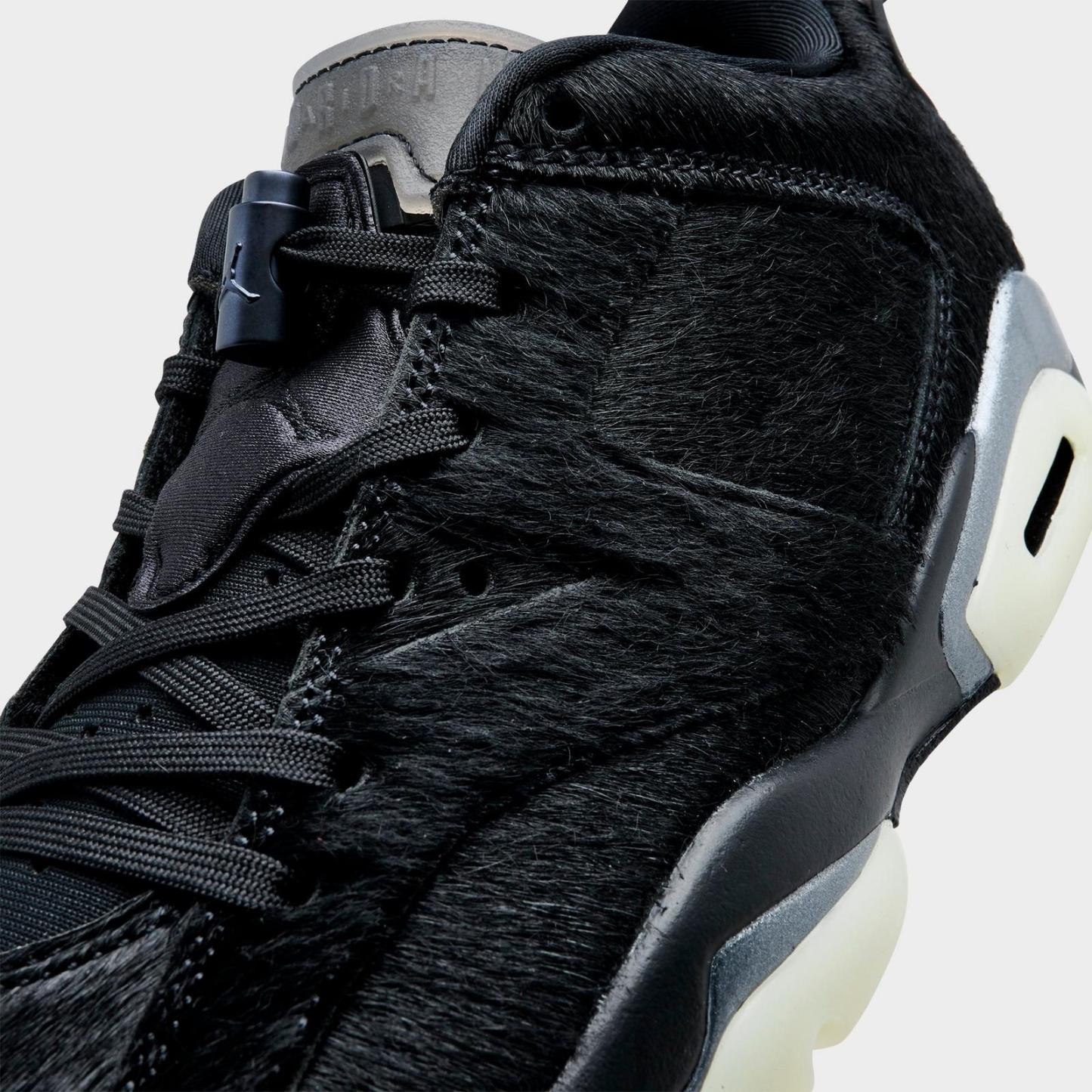 Women's Air Jordan Retro 6 Low Casual Shoes - Black/Black/Black - view 3