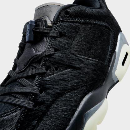 Women's Air Jordan Retro 6 Low Casual Shoes - Black/Black/Black - view 3