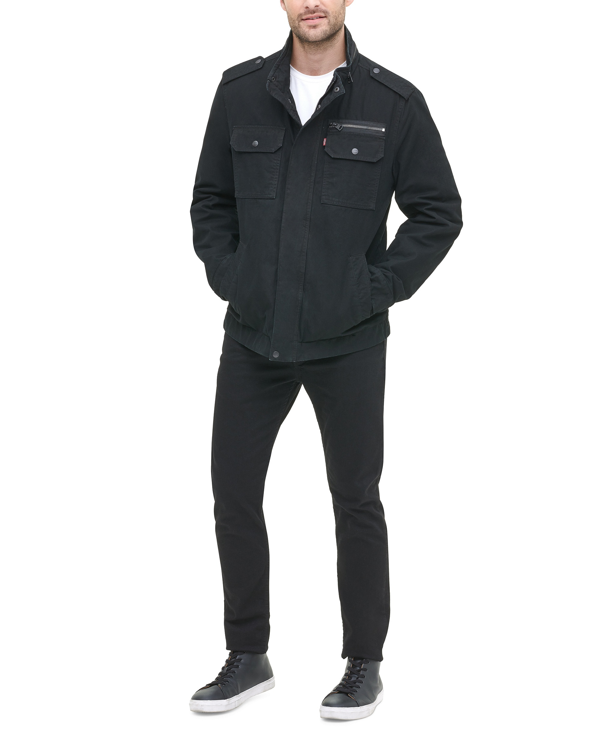 Levi's Men's Cotton Zip-Front Jacket - Black