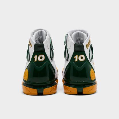 Men's Nithtke Air Zoom Huarache 2K4 PE Penny Hardaway Basketball Shoes - White/Deep Forest/Canyon Gold - Back view
