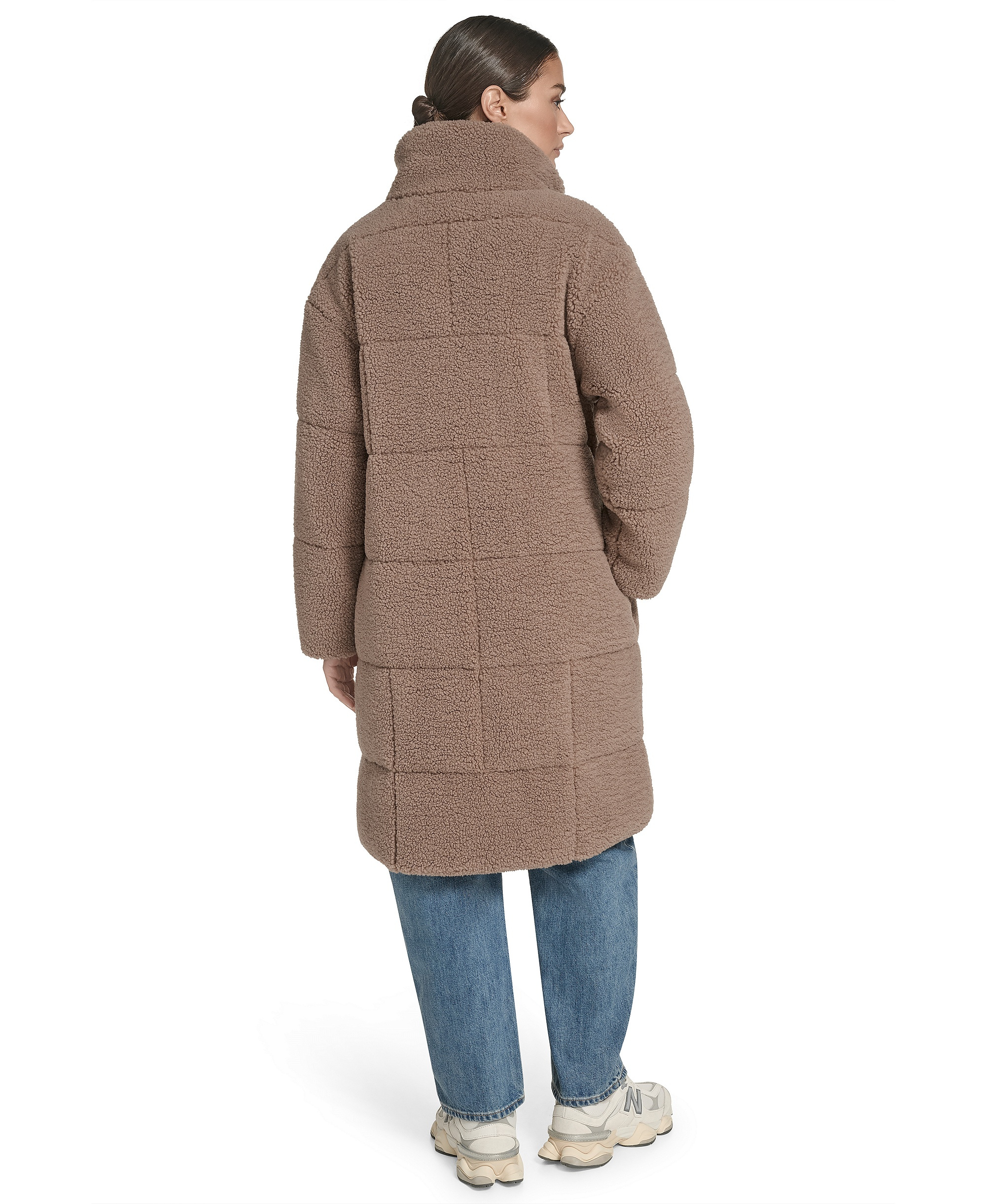 Levi's Women's Long Sherpa Snap-Closure Teddy Coat - Taupe