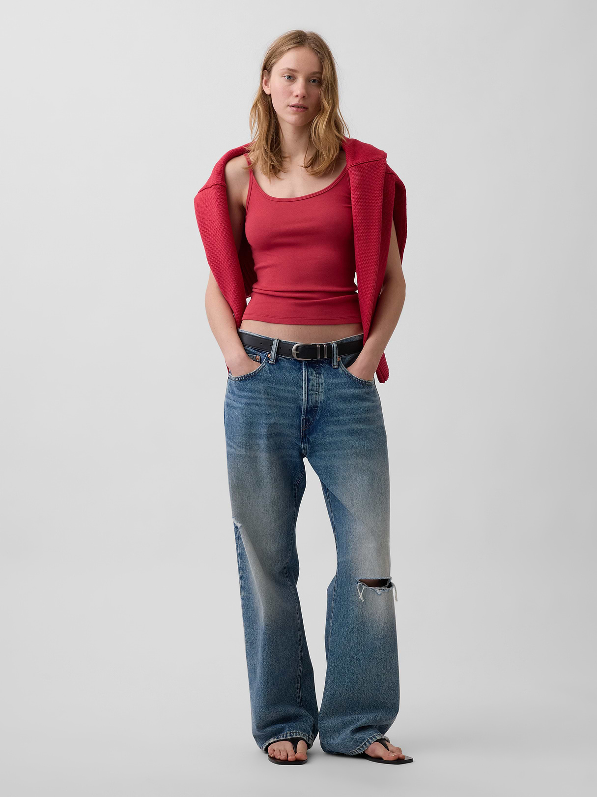 Modern Crop Cami - Chakra red