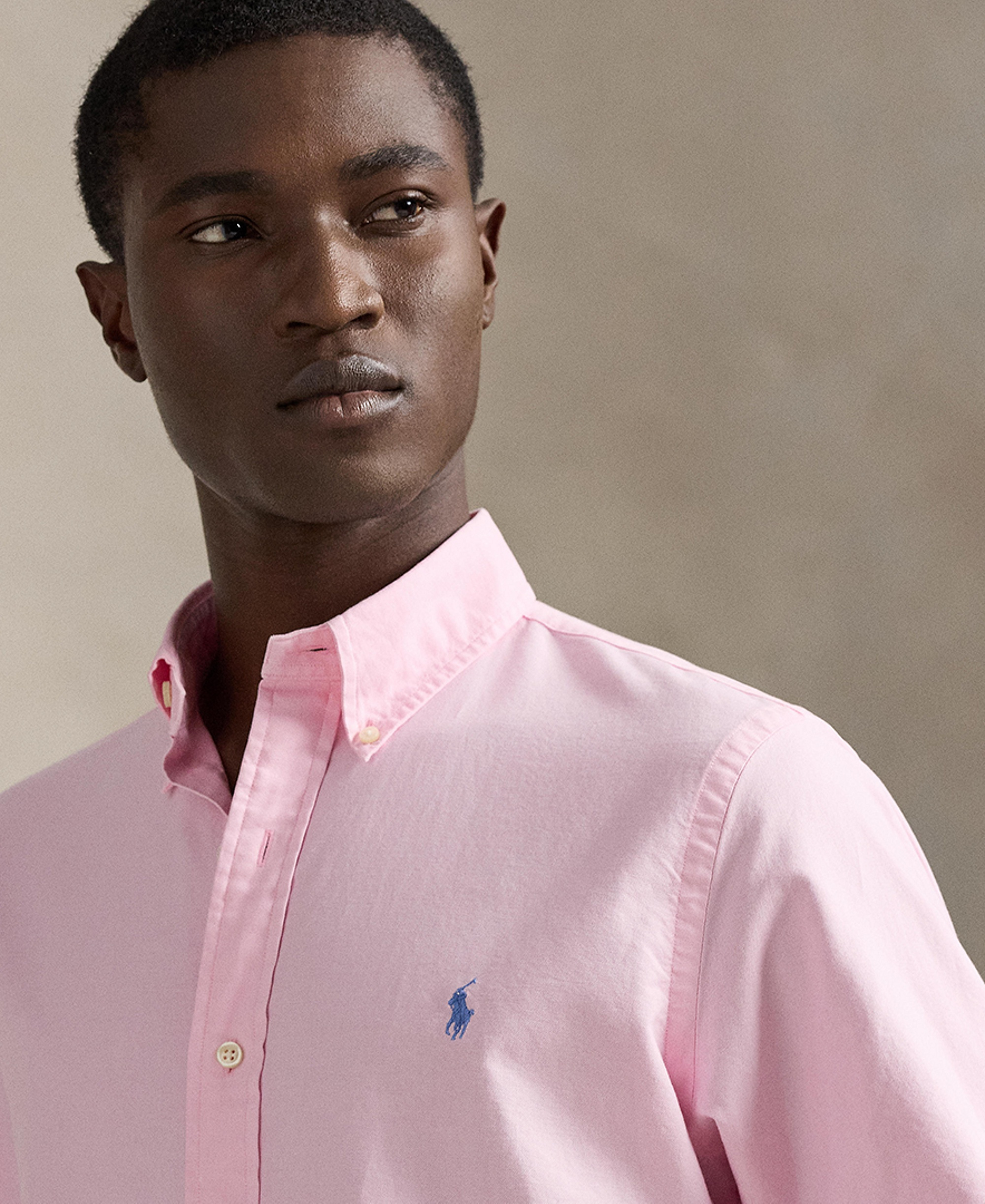 Polo Ralph Lauren Men's Classic-Fit Plaid Brushed Oxford Shirt - Carmel Pink