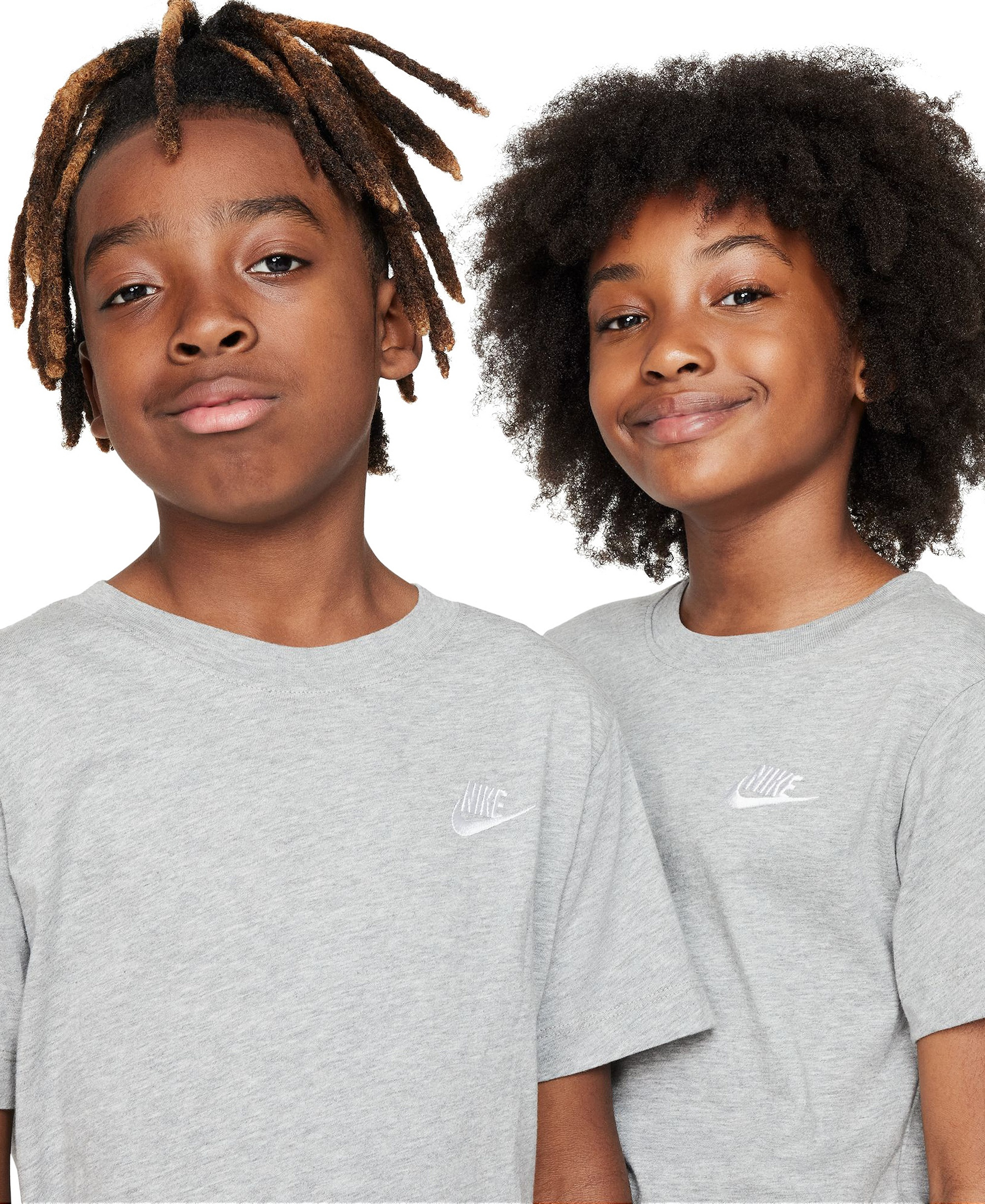 Nike Boys' and Girls' 6-20 Sportswear Embroidered Logo Graphic T-Shirt - Drak Gray Heather