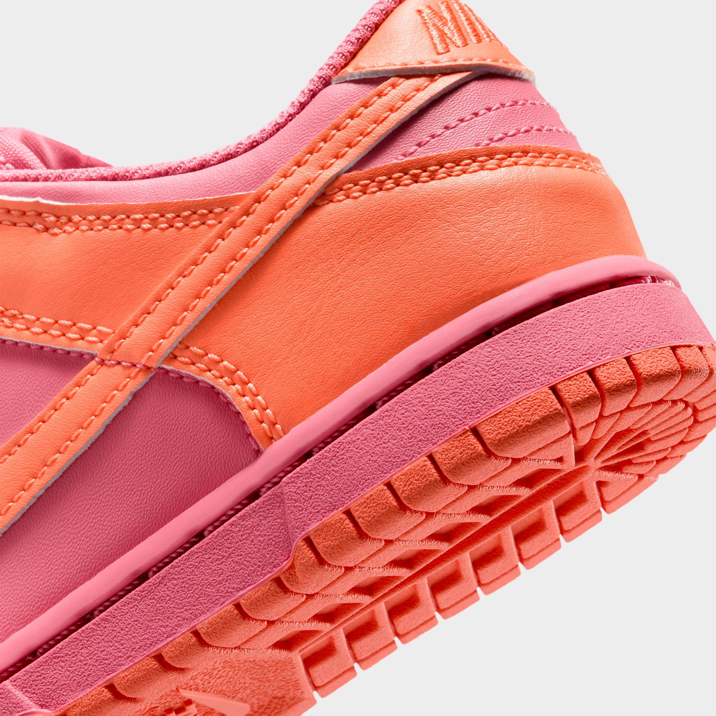 Little Kids' Nithtke Dunk Low Casual Shoes - Part 1 - Peony/Orange Frost/Orange Frost - Detail shot