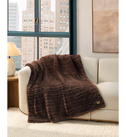 UGG® Petra Faux Fur Throw, 50" x 70" - Allspice