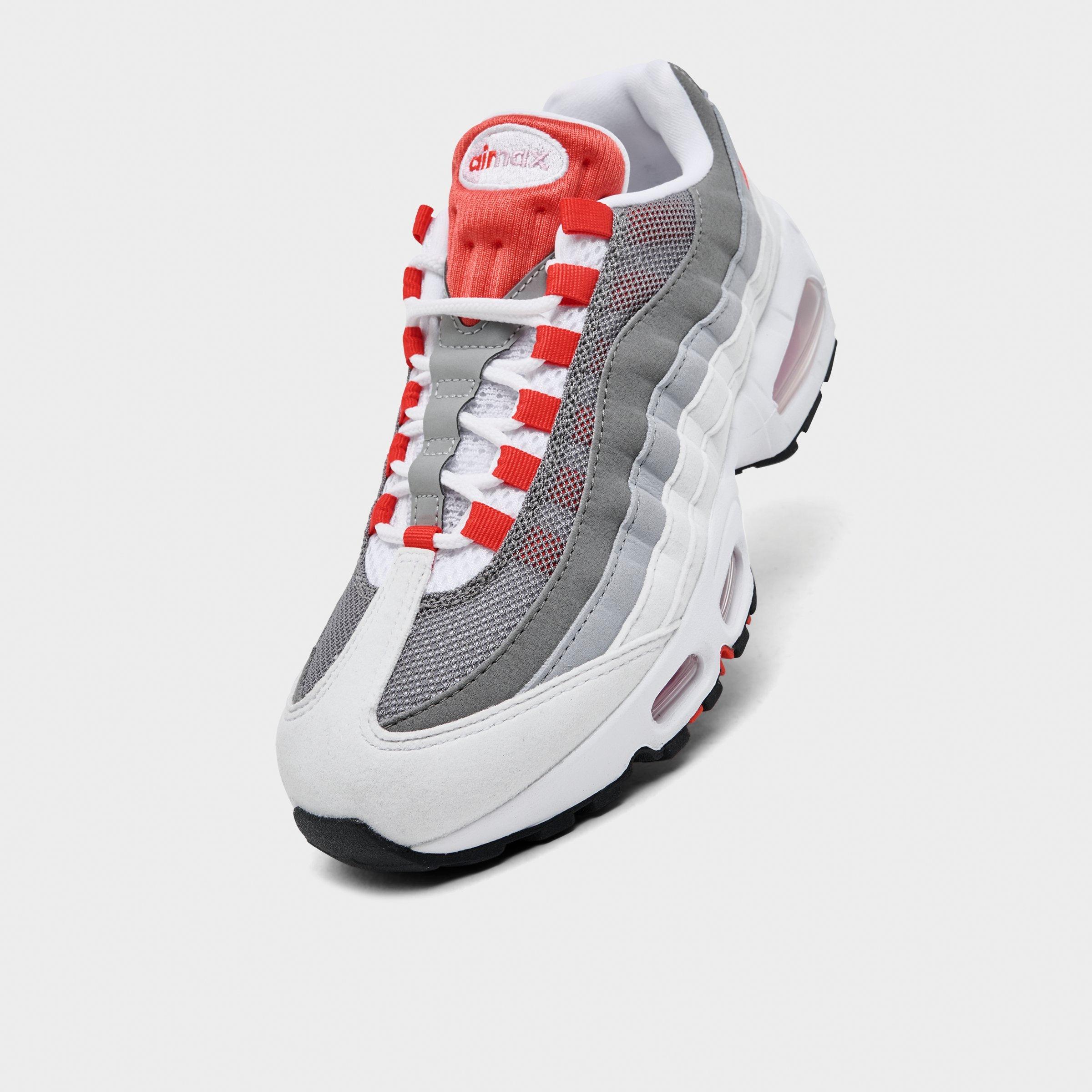 Women's Nithtke Air Max 95 Big Bubble Casual Shoes - Part 1 - White/Pink Rise/Wolf Grey/Light Crimson - Detail shot