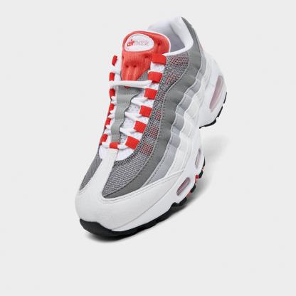 Women's Nithtke Air Max 95 Big Bubble Casual Shoes - Part 1 - White/Pink Rise/Wolf Grey/Light Crimson - Detail shot