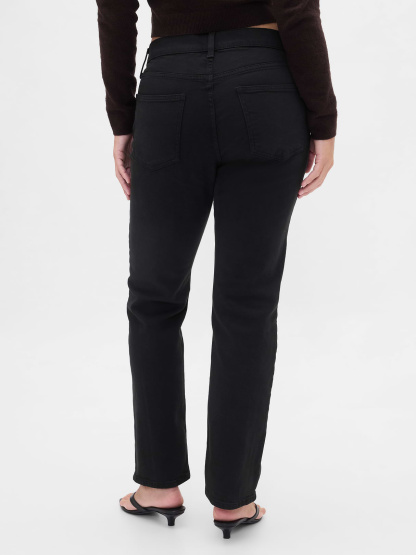 High Rise '90s Slim Straight Jeans - Black wash