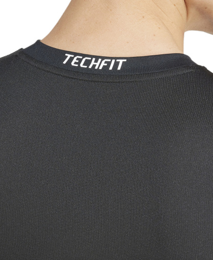 adidas Men's Tech-Fit Compression Crewneck T-Shirt - Black