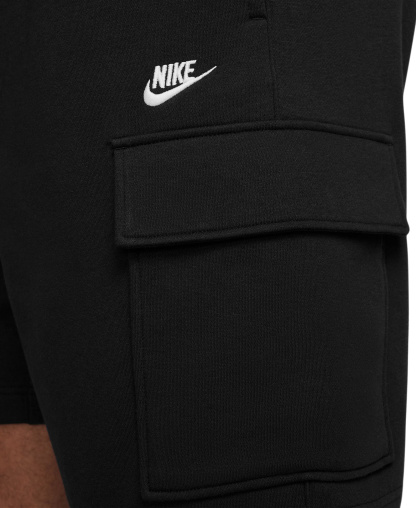 Nike Club Men's Fleece Cargo Shorts - Black/White