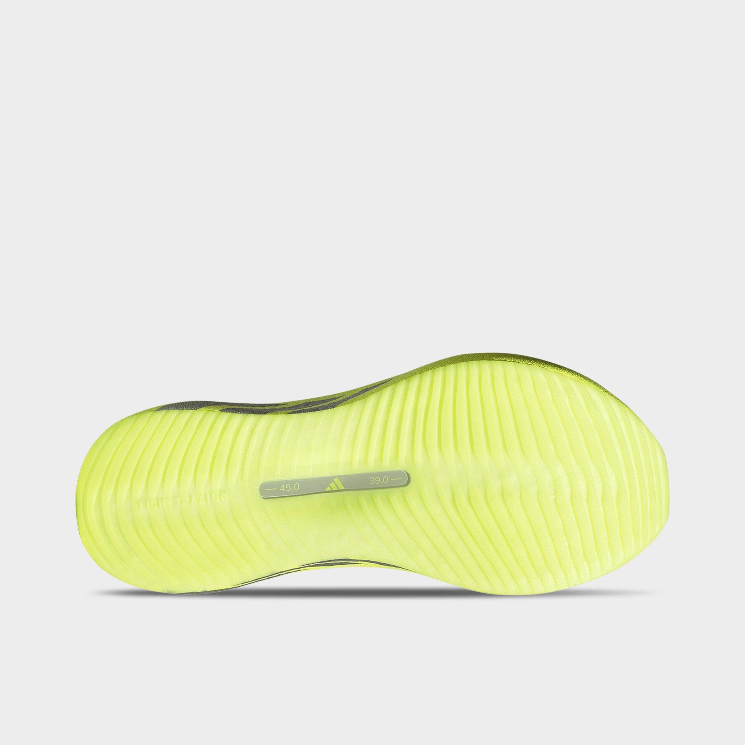 Women's adidas Hyperboost Edge Running Shoes - Part 2 - Hi-Res Yellow/Matte Silver/Light Solid Grey - Bottom view