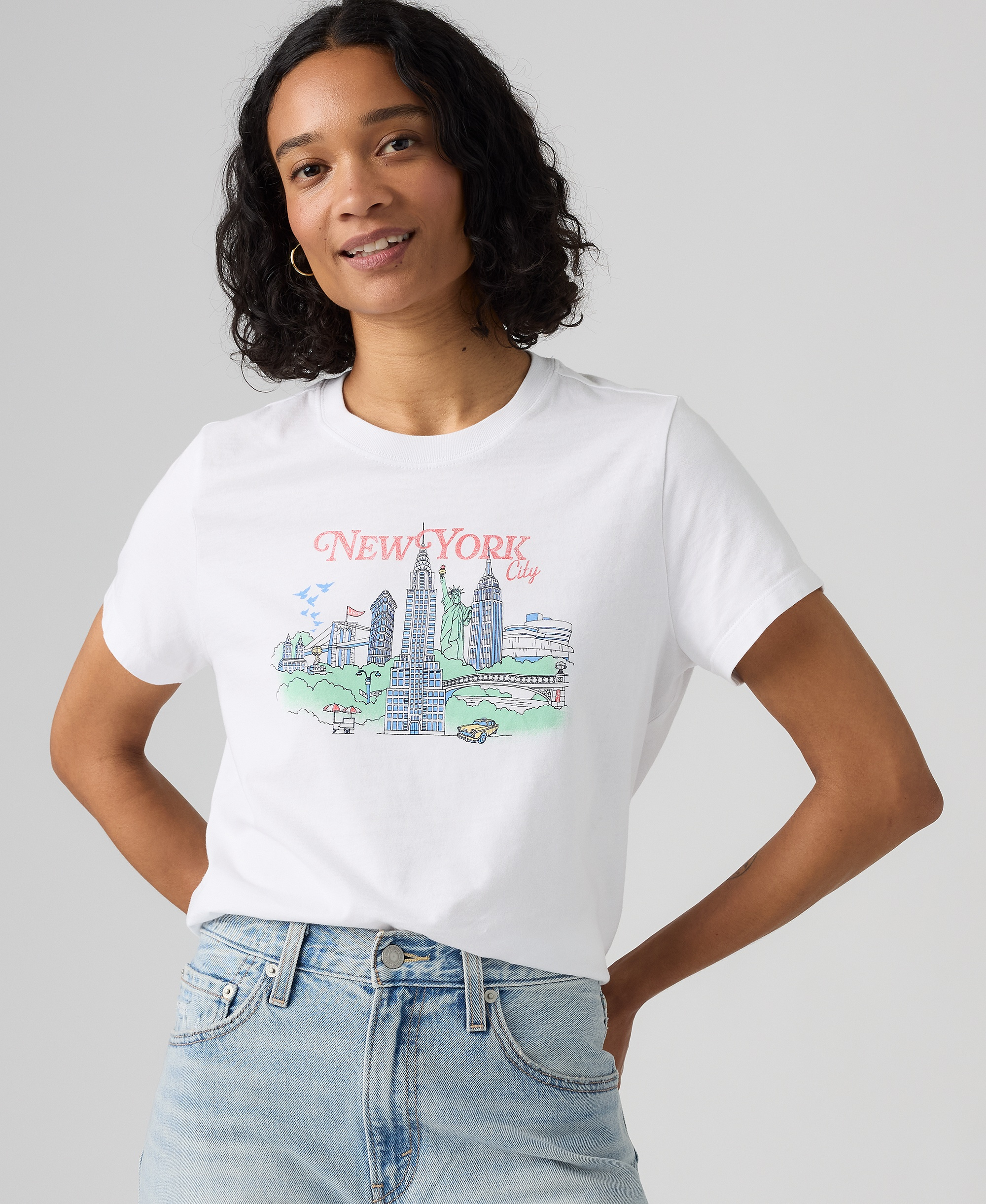 Levi's Premium Women's Graphic Favorite Print Short-Sleeve T-Shirt - Nyc Faded