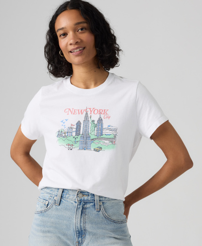 Levi's Premium Women's Graphic Favorite Print Short-Sleeve T-Shirt - Nyc Faded