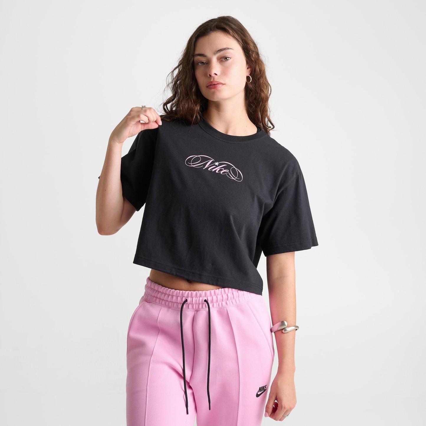 Women's Nithtke Sportswear Goddess Cropped T-Shirt - Black