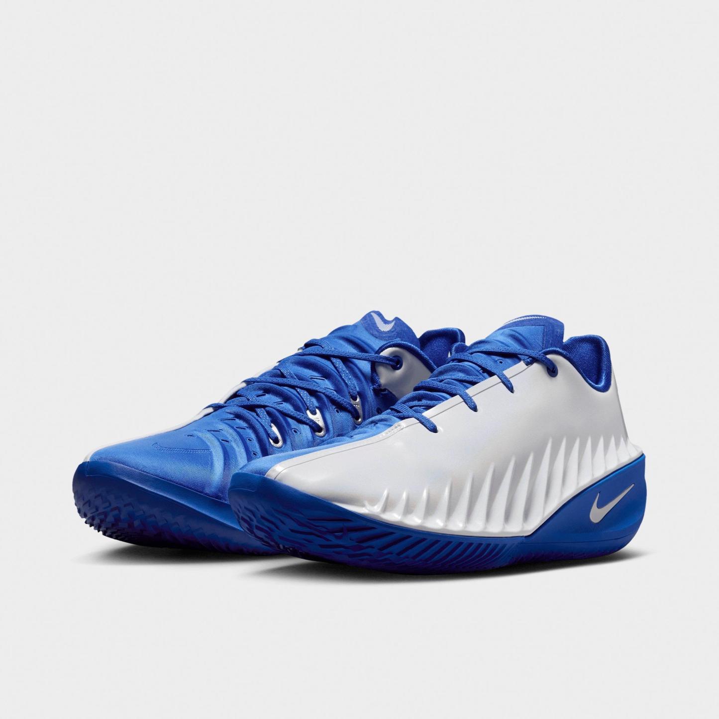 Men's Nithtke G.T. Cut 4 Basketball Shoes - White/Game Royal/Metallic Silver - Both shoes facing left