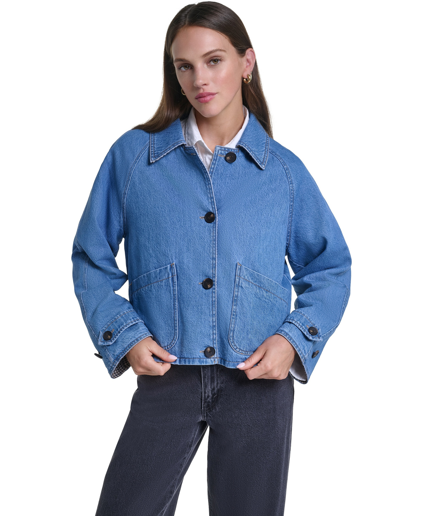 Levi's Women's Reversible Trench Jacket - Medium Wash Denim