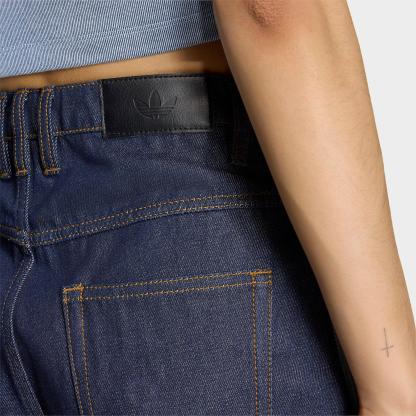Women's adidas Originals Firebird Denim Mid-Rise Straight Denim Pants - Indigo Denim