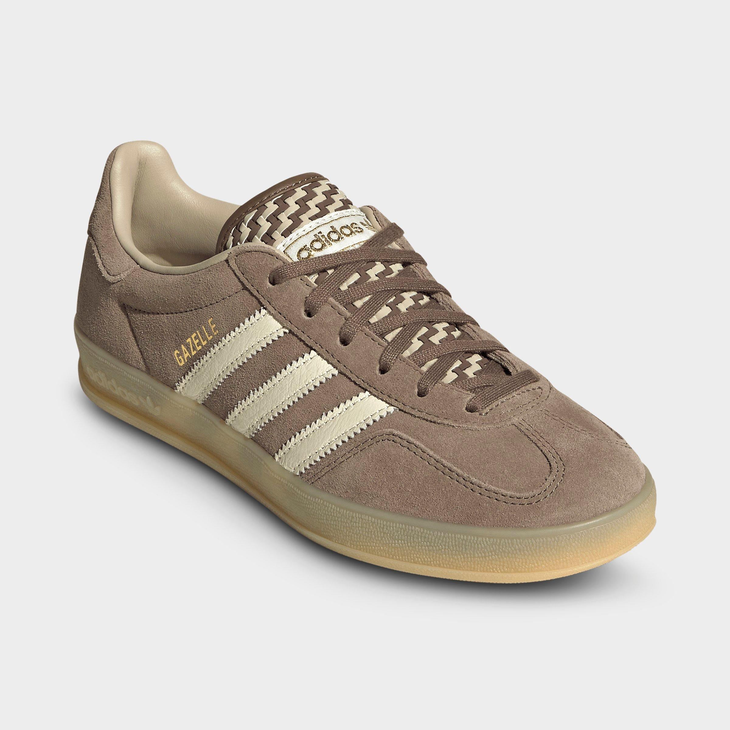 Women's adidas Originals Gazelle Indoor Casual Shoes - Earth Strata/Off White/Khaki - Both shoes facing left