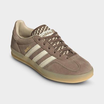 Women's adidas Originals Gazelle Indoor Casual Shoes - Earth Strata/Off White/Khaki - Both shoes facing left