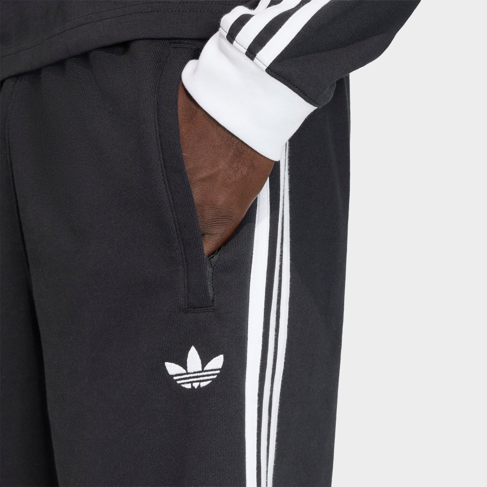 Men's adidas Originals 3-Stripes French Terry Shorts - Black - view 4