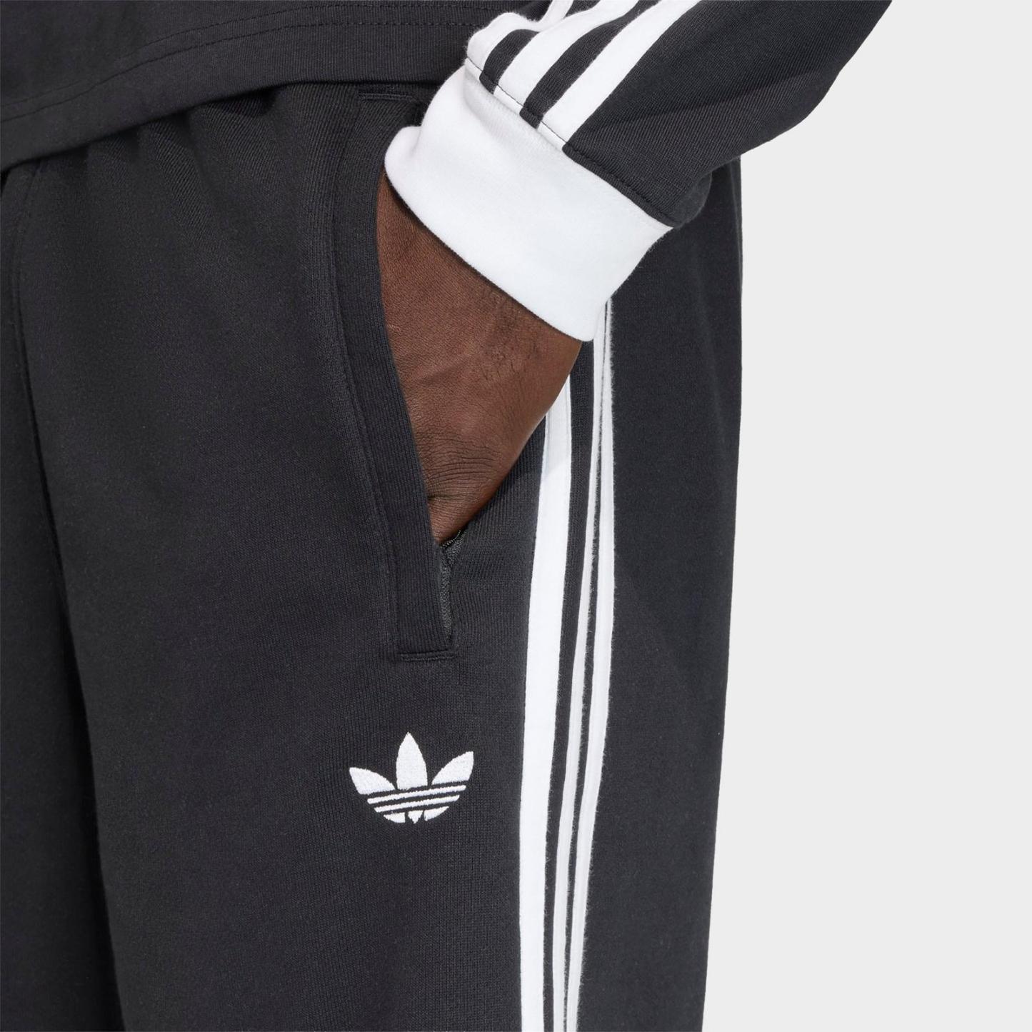 Men's adidas Originals 3-Stripes French Terry Shorts - Black - view 4