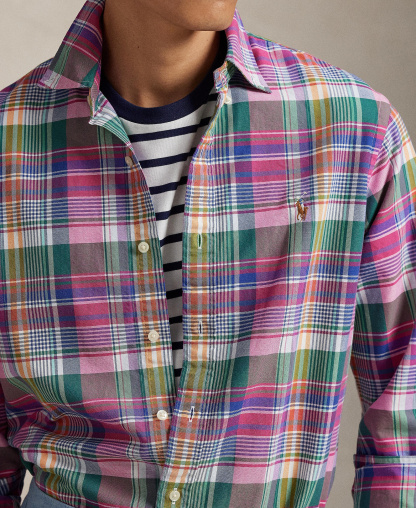 Polo Ralph Lauren Men's Classic-Fit Oxford Shirt - Pink Blue Multi