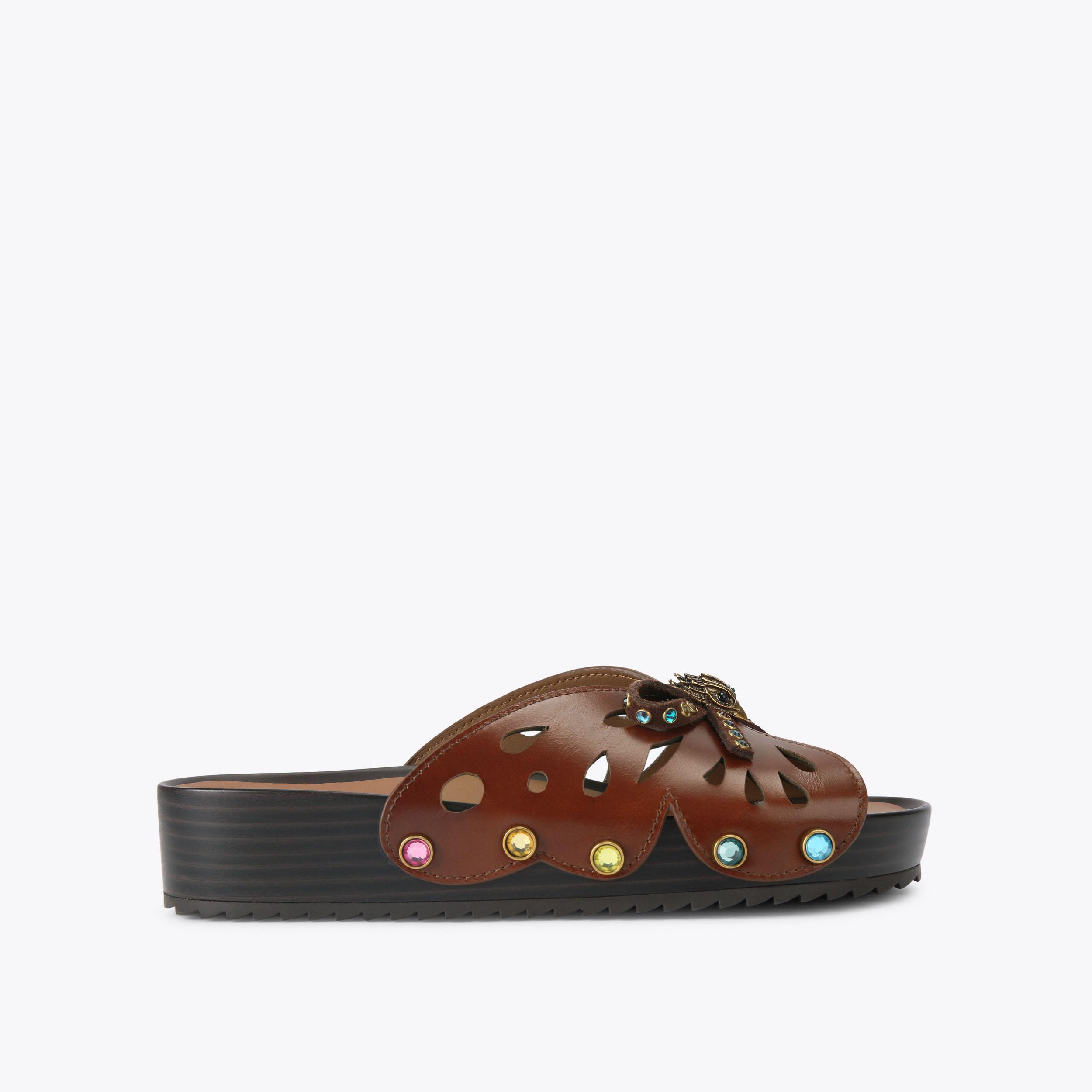 Kurt Geiger London Boho Butterfly Flat Sandal - Brown