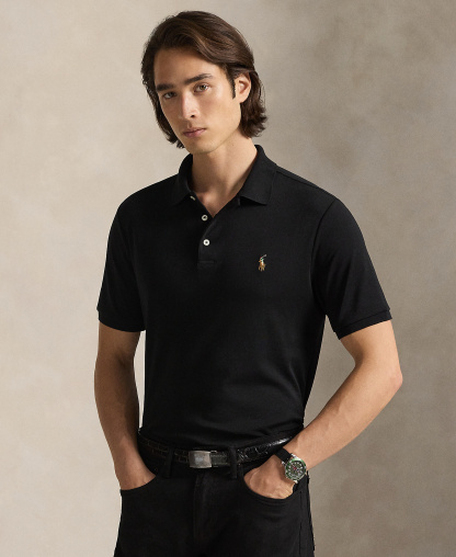 Polo Ralph Lauren Men's Classic-Fit Soft Cotton Polo Shirt - Polo Black Multi