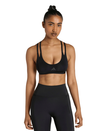 adidas Women's Optime Workout Strappy Light Support Training Bra - Black