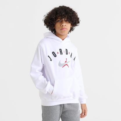 Big Kids' Jordan Jumpman Pullover Hoodie - White - view 3