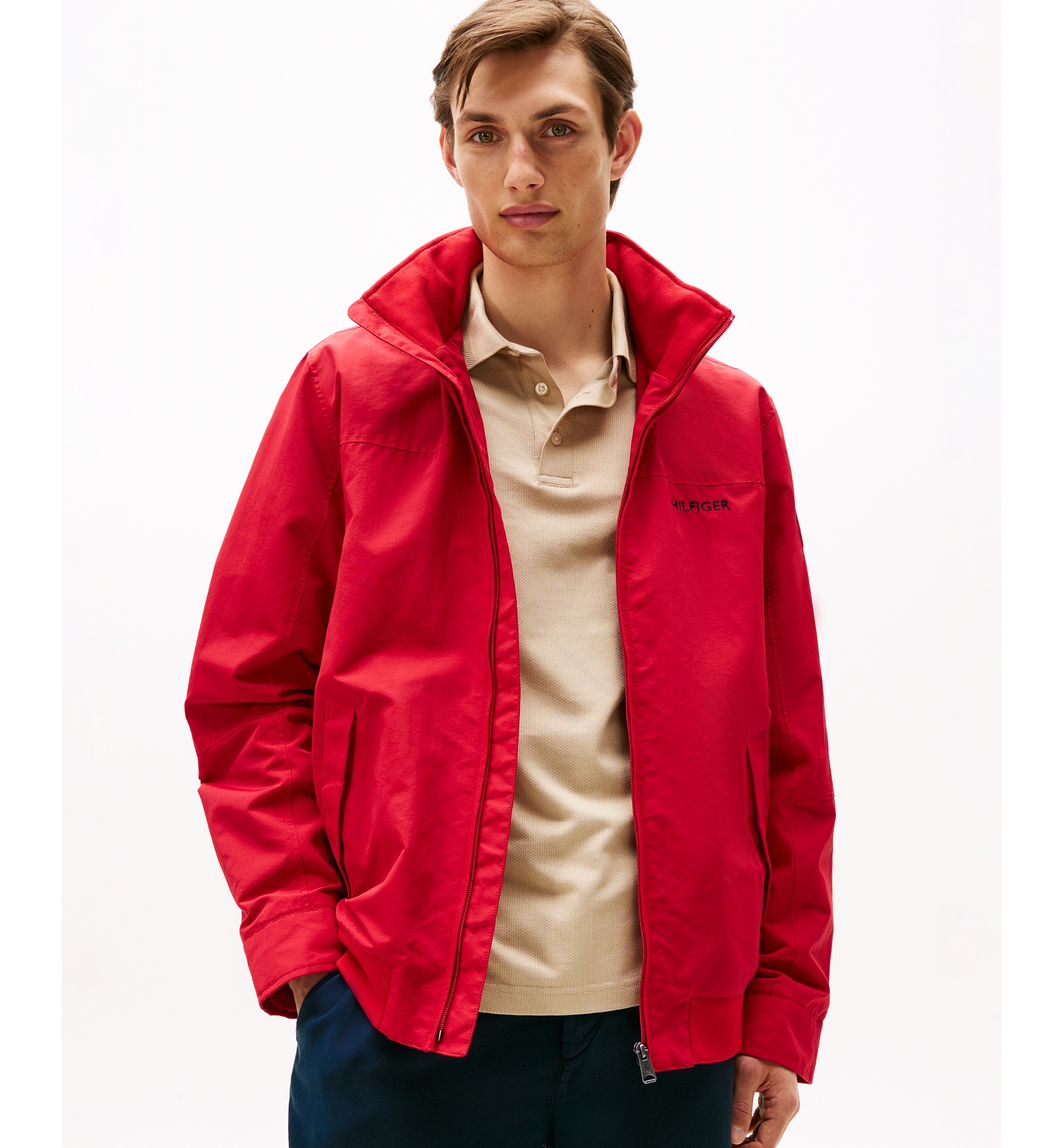 Tommy Hilfiger Men's Regatta Water Resistant Jacket - Medium Red