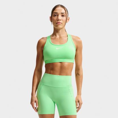 Women's Nithtke Swoosh Medium Support Sports Bra - Illusion Green/White