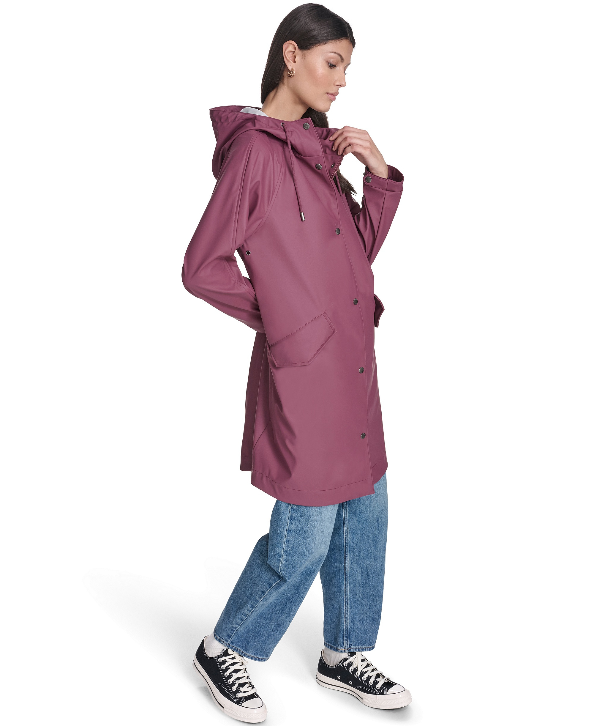 Levi's Women's Raglan Sleeve Rain Jacket - Berry
