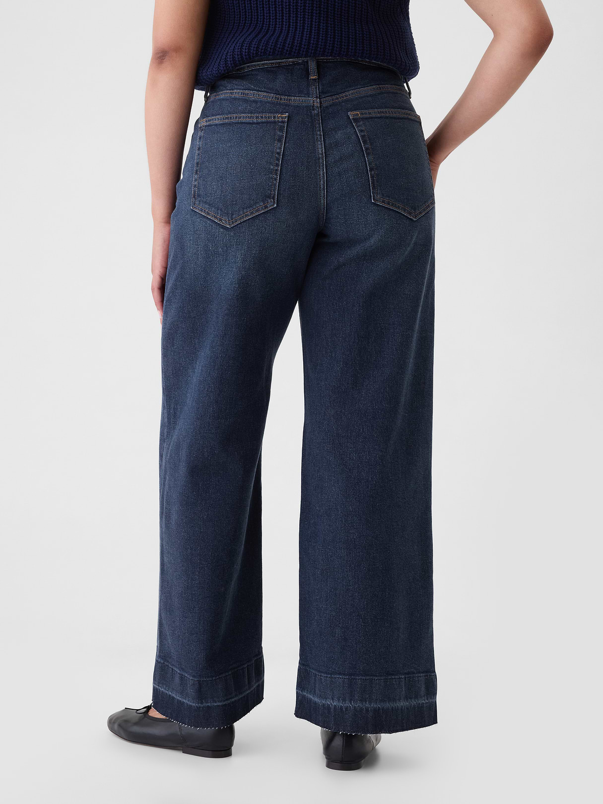 High Rise Stride Wide-Leg Jeans - Dark indigo