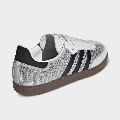 Women's adidas Originals Samba OG SE Casual Shoes - Crystal White/Core White/Silver Metallic - view 4