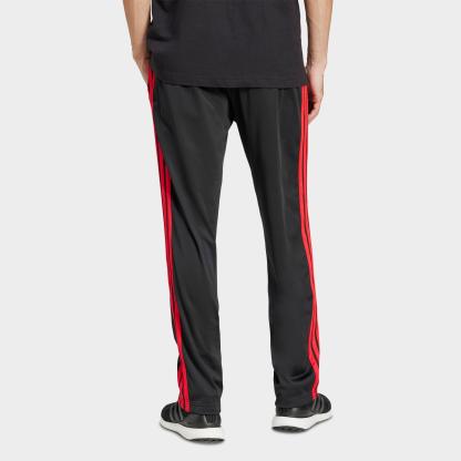Men's adidas Dayready Open Hem Track Pants - Black/Pure Ruby