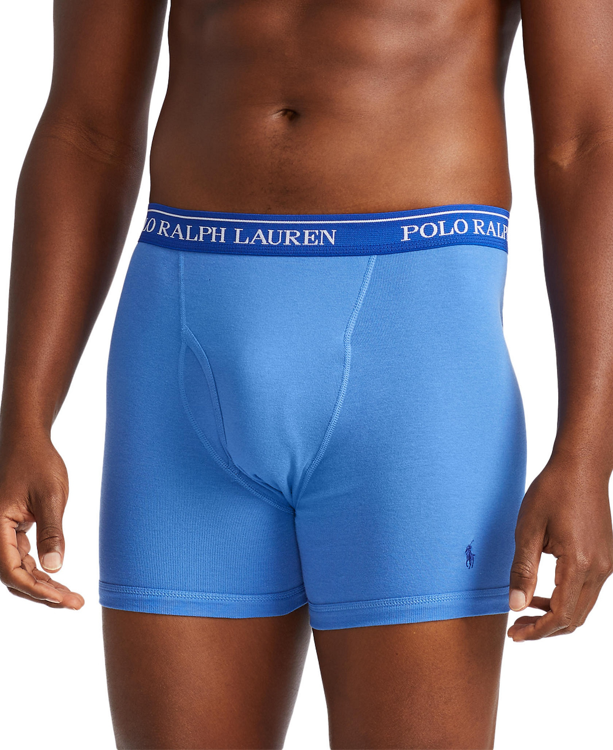 Polo Ralph Lauren Men's 3-Pack Classic Cotton Boxer Briefs - Aerial Blue / Rugby Royal / Cruise Navy