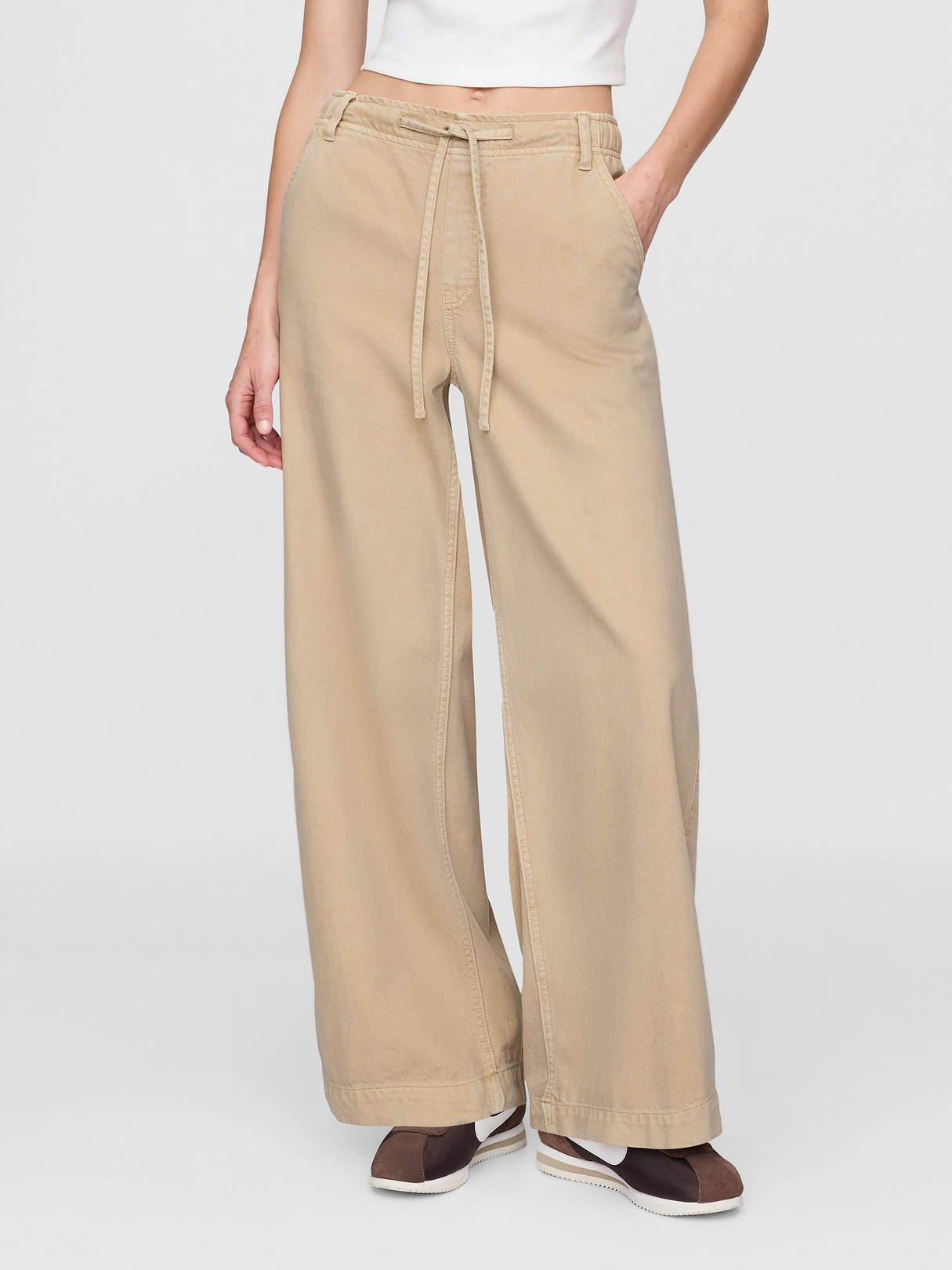 Mid Rise UltraSoft Easy Baggy Jeans - Bedrock beige