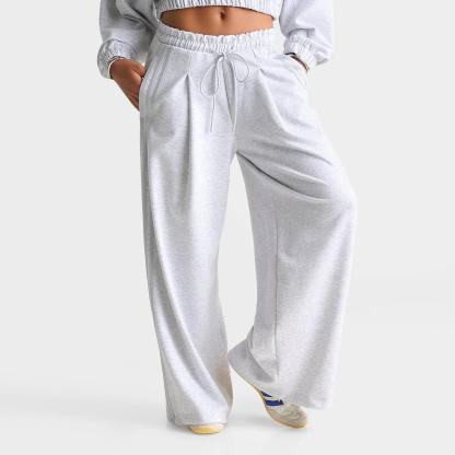 Women's adidas Originals Wide-Leg Sweatpants - Light Grey Heather - view 3