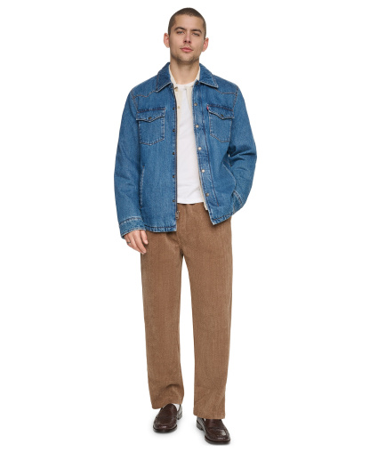 Levi's Men's Denim Filled Shacket - Medium Wash Denim