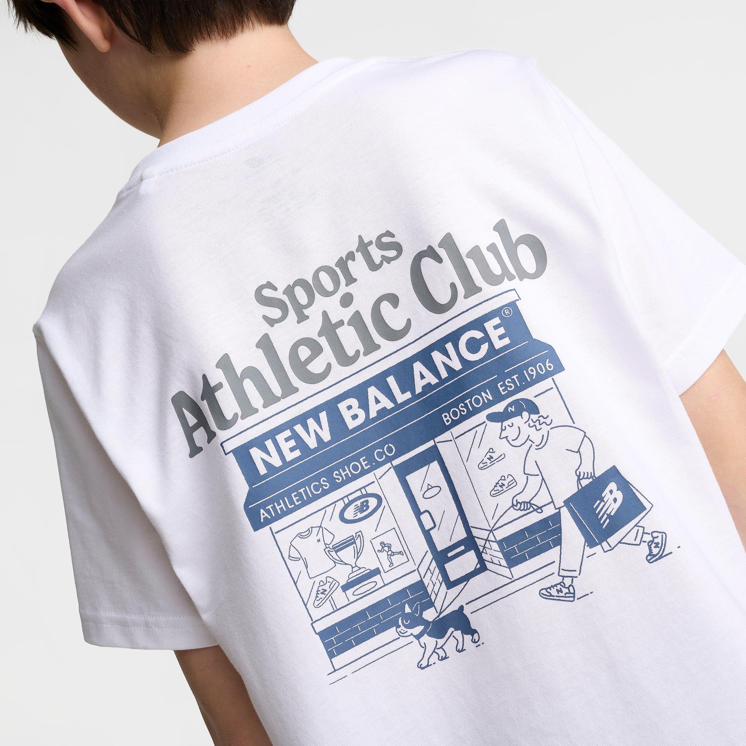 Big Kids' New Balance Sports Club T-Shirt - Bright White - view 5